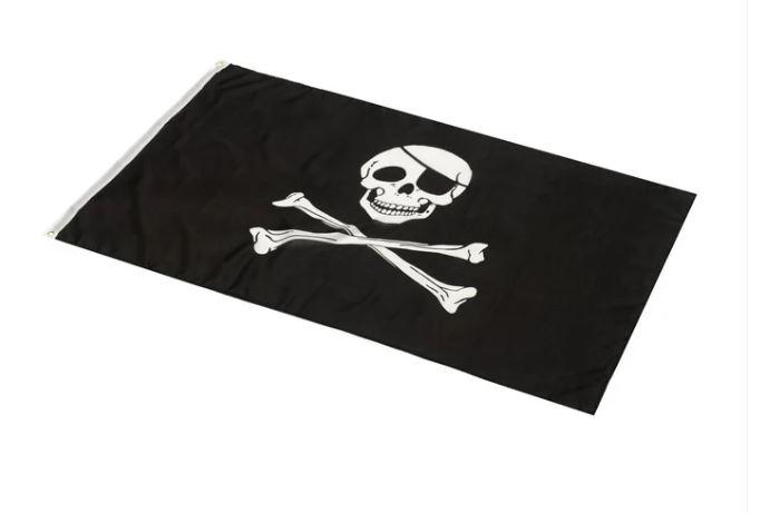 Pirate Flag Black Skull & Crossbones 152x90cm