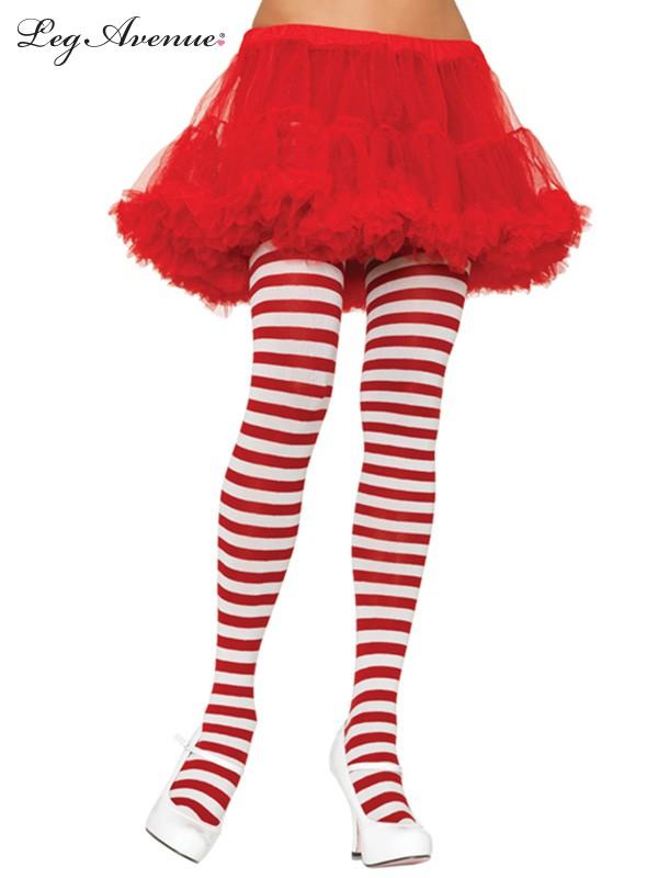 Pantyhose/Stocking White/Red Striped