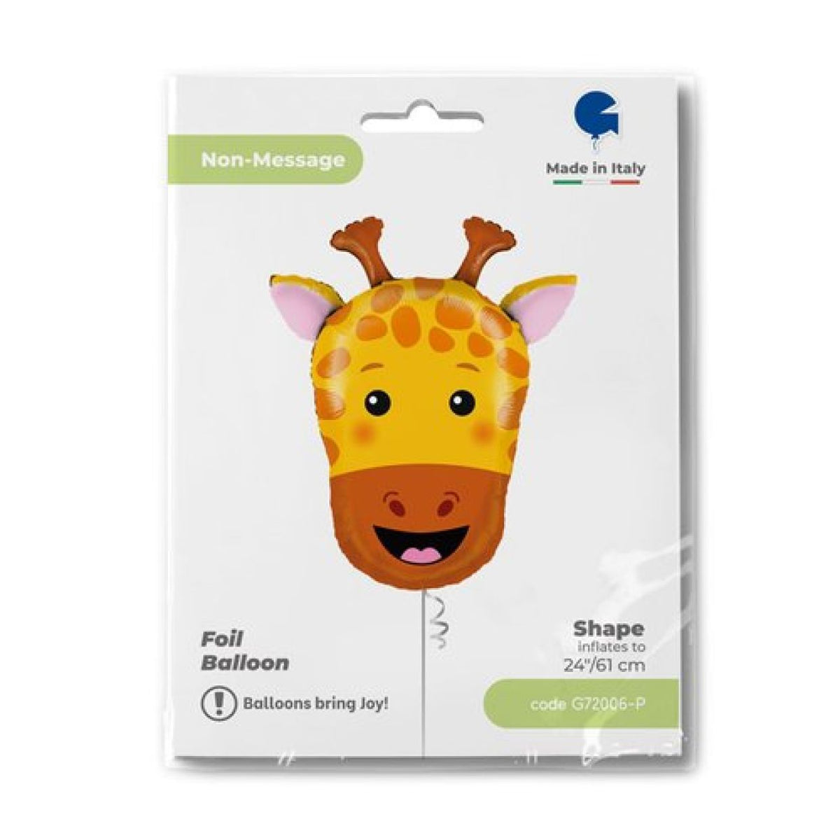 Balloon Foil Shape Animal Giraffe Head 61cm