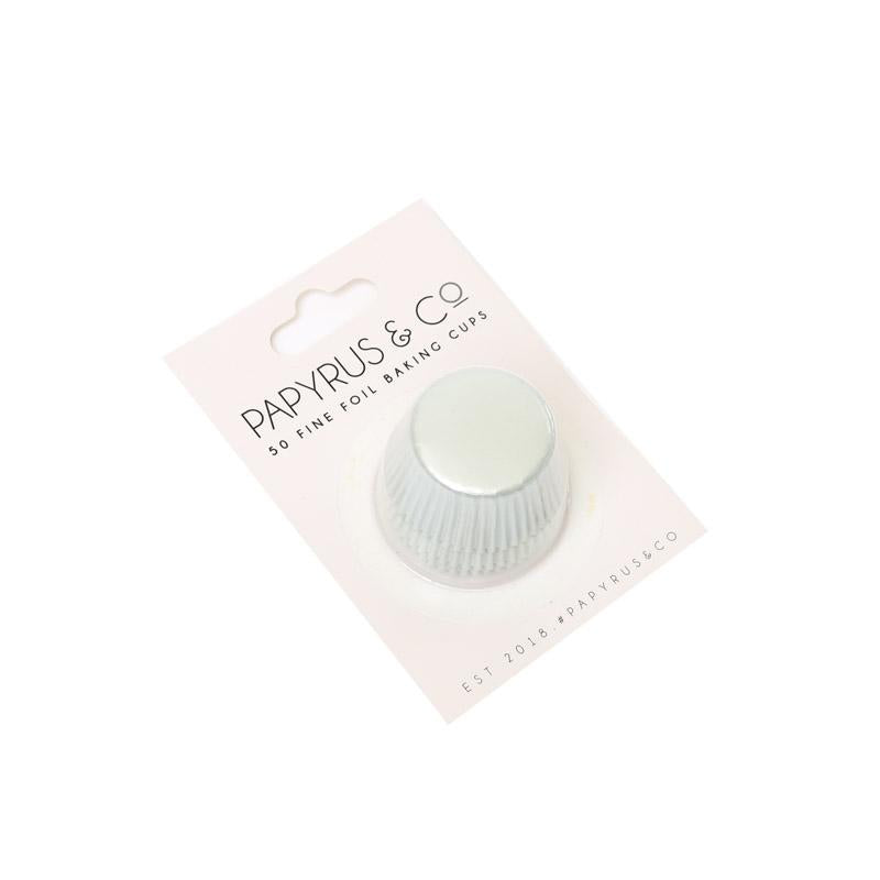 Cupcake Baking Cups White Foil Pk 50- 3 Sizes