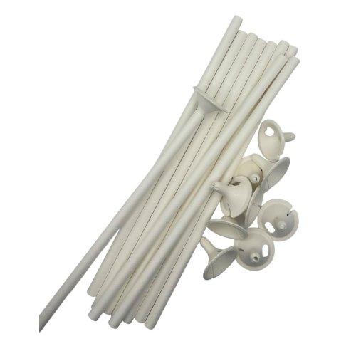 Balloon Cups & Sticks Paper Eco Friendly Pk/10 White