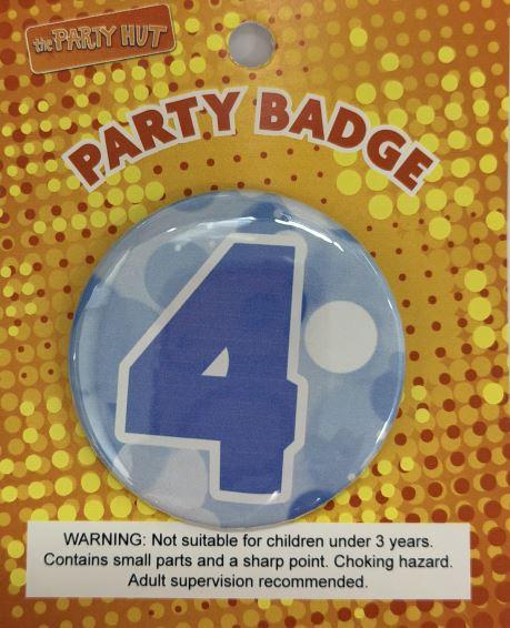 Badge Forth Birthday Blue 6cm