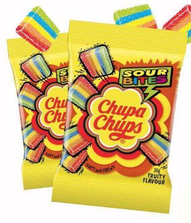Confectionary Lollies Chupa Chups Sour Fruity Bites Bag 20g