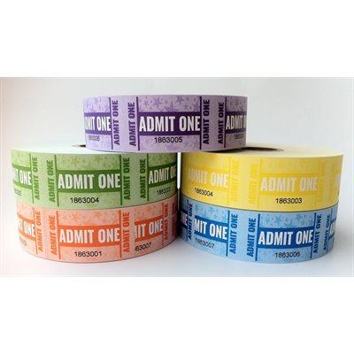 Fundraising Admit One Orange 1000 Tickets x Roll