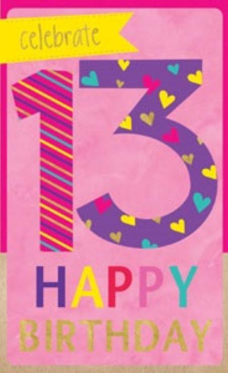 Greeting Card Happy 13th Birthday Celebrate