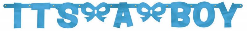 Baby Shower Its A Boy Jointed Foil Banner