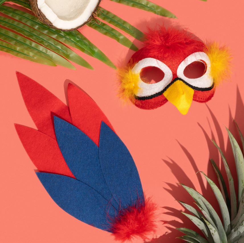 Animal Costume Mask Set Deluxe Tropical Parrot/Bird