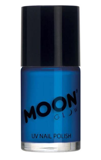 Neon UV Nail Polish Blue 14mL Moon Glow Cosmetics (1980s)