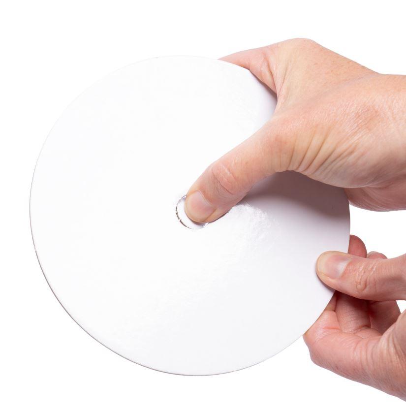 Cardboard Perforated 23cm Round Silver Cake Board (9in) Pk 10