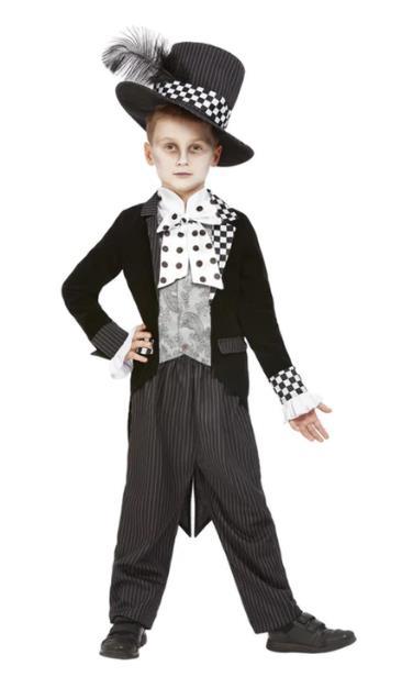 Costume Child Boy Mad Hatter Black and White Medium