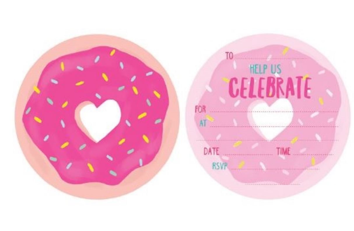 Party Invitation Pk/8 Donut Sprinkles- Discontinued Last Chance