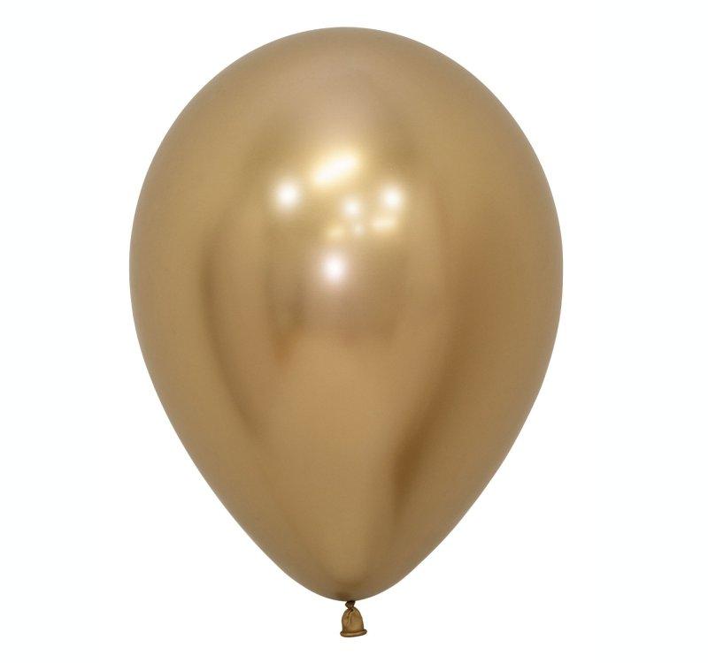 Latex Balloons 30cm Reflex Gold Pk 100