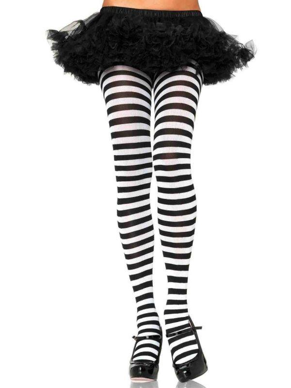 Pantyhose/Stocking Black/White Striped