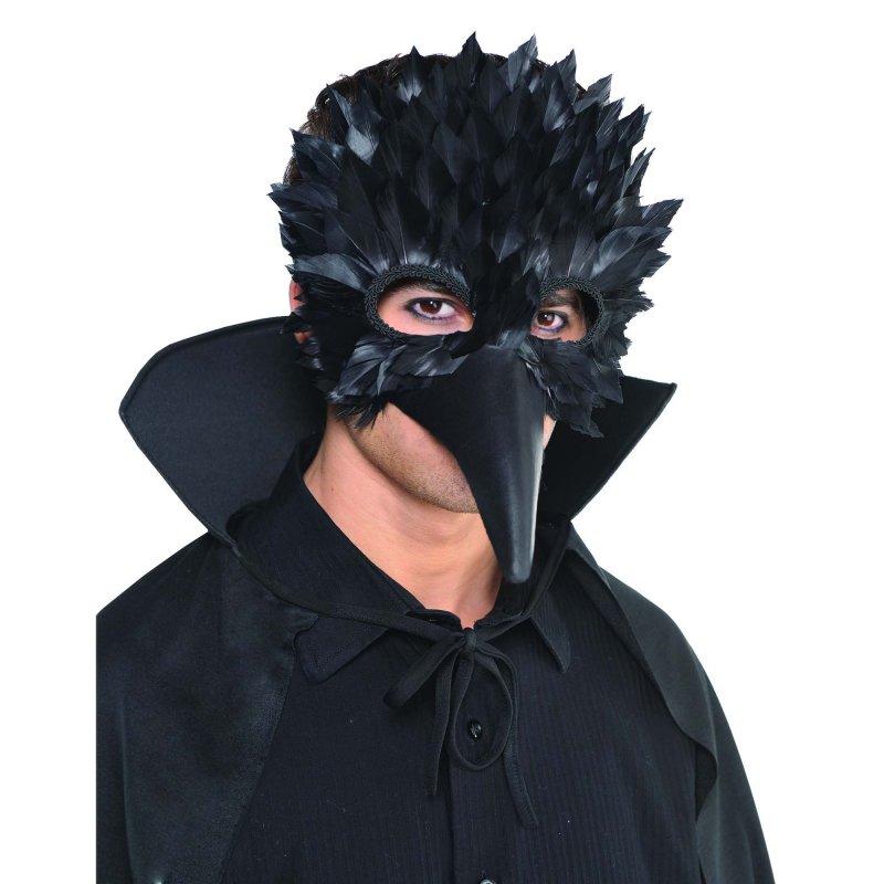Mask Bird Crow Raven Black Feathered - Discontinued Line Last Chance