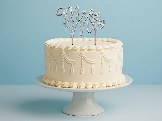 Cake Topper Mr & Mrs Diamante Design12cm High Wedding