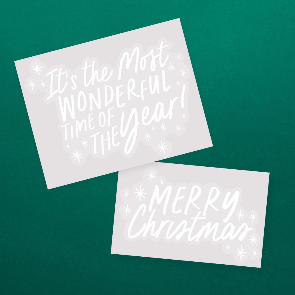 Window Clings Christmas Holly Jolly Decorations Pk/2 30cm x 24cm