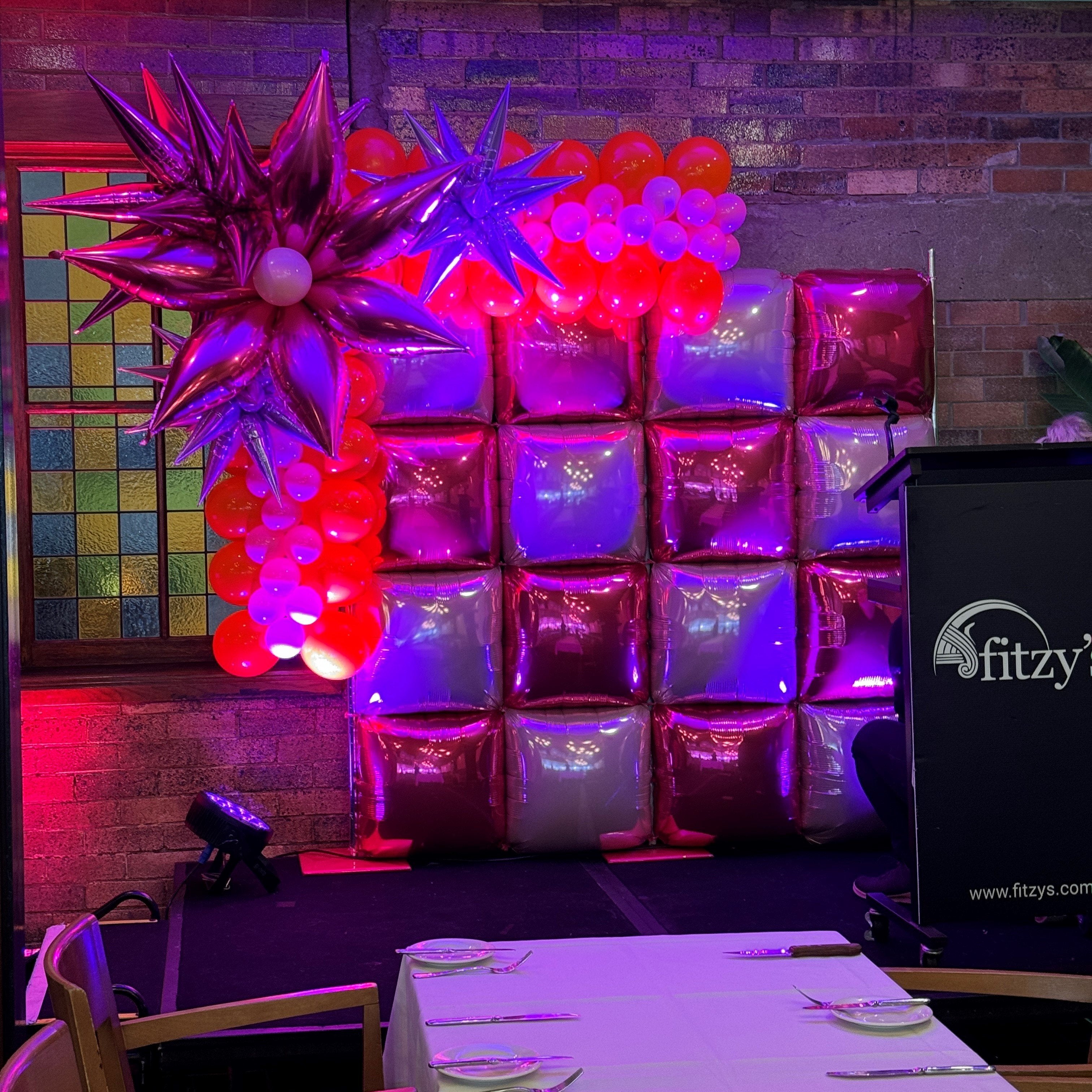 Balloon Wall Panel Backdrop 1.8m x 1.8m & Elegant Organic Balloons