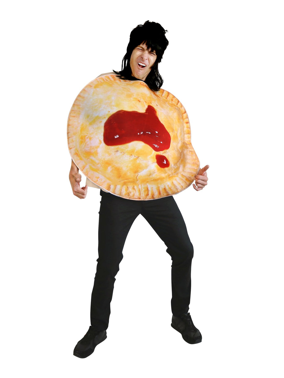 Costume Adult Aussie Meat Pie & Sauce Food Novelty Funny One Size