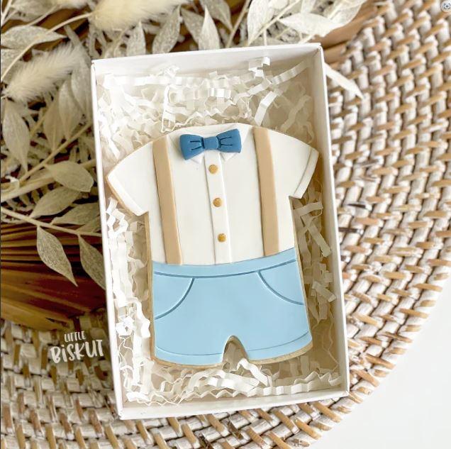 Baby Boy Outfit Cookie/Biscuit Cutter and Embosser Set (Little Biskut)