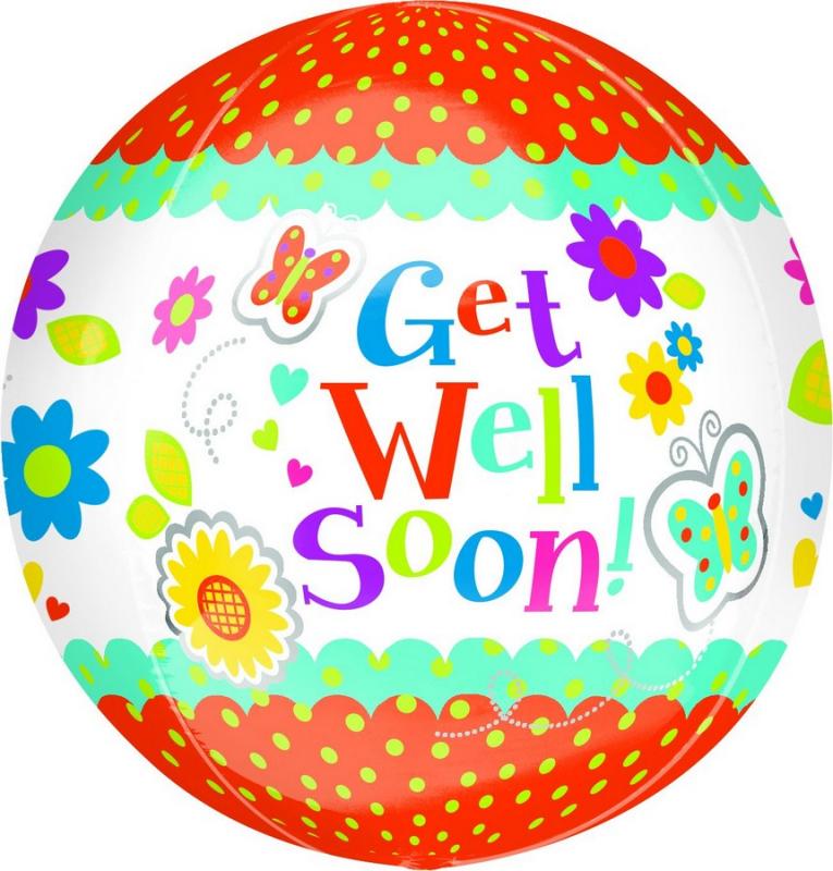 Balloon Shape Orbz Get Well Butterfly