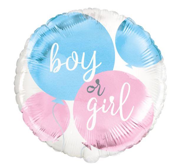 Balloon Foil 45cm Baby Girl Or Boy? (Gender Reveal)