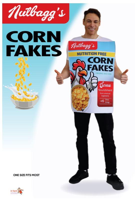 Costume Adult Food Nuttbags Corn Fakes Cereal Box One Size Fits Most