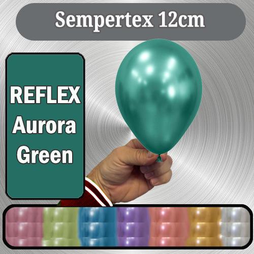 Latex Balloon 12cm Reflex Aurora Green Pk 50