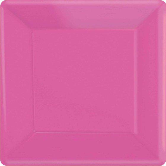 Paper Plates 23cm Bright Pink Square Pk/20