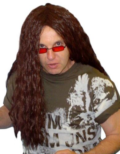 Wig Heavy Metal Rocker Long Brown