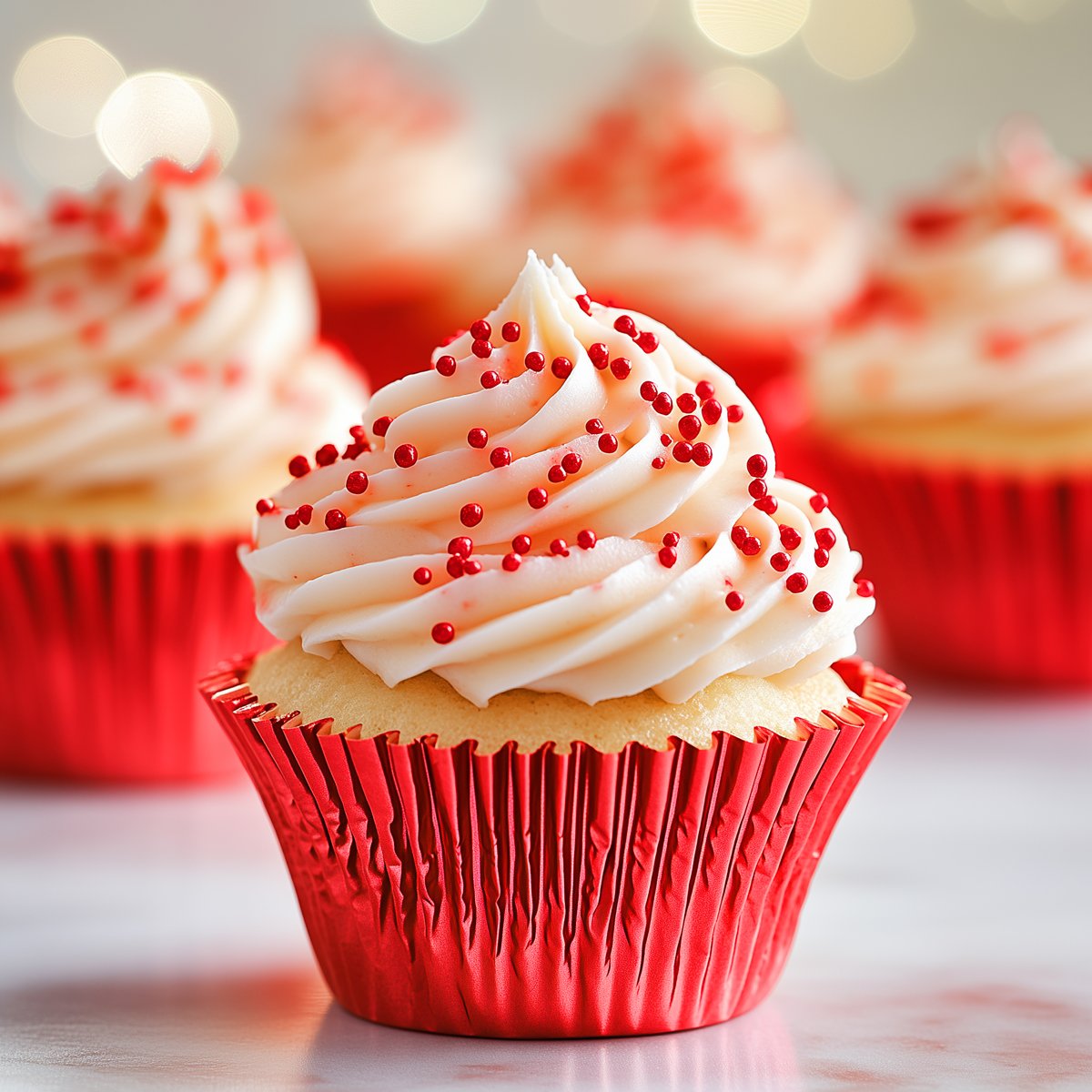 Cupcake Baking Cups Red Foil Pk 50- 2 Sizes