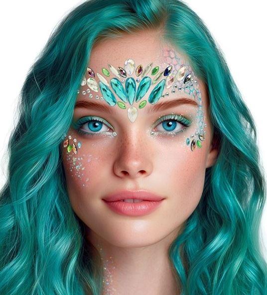 Face Jewels Mermaid Adhesive Costume Accessory