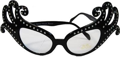 Glasses Dame Edna Black & Diamante