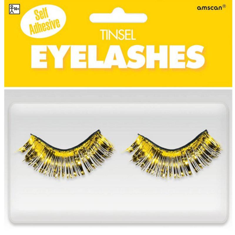 Eyelashes Tinsel Yellow False Self Adhesive