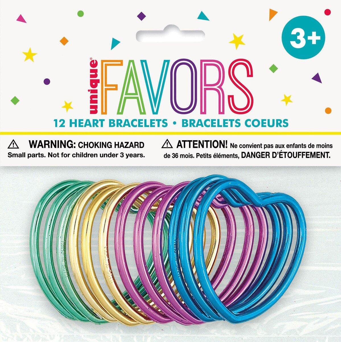 Lucky Dip/Loot Bag Favours Shinny Heart Bangles/Bracelets Pk/12