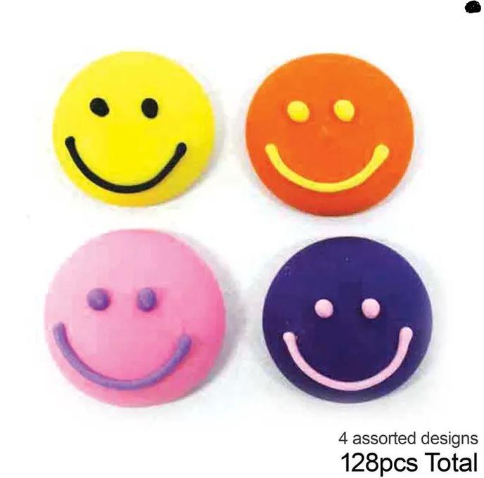 Edible Icing Decorations Smiley Faces Assorted Colours Bulk Pk/128