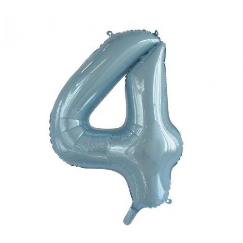 Balloon Foil Megaloon Num 4 Light Blue 86cm- Discontinued Line Last Chance