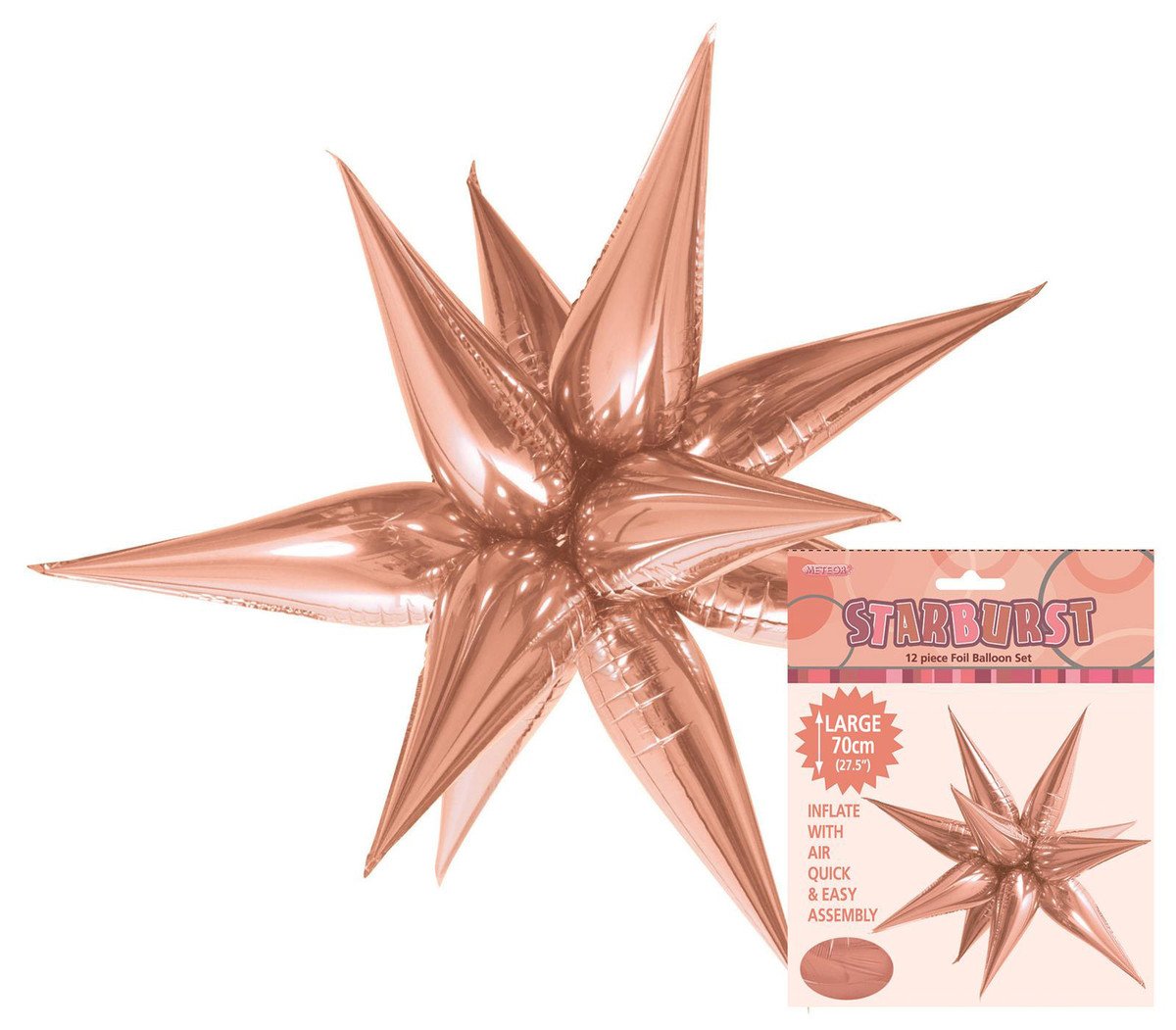 Balloon Starburst Rose Gold 70cm