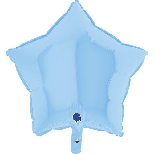 Foil Balloon 45cm Star Matt Pastel Light Blue