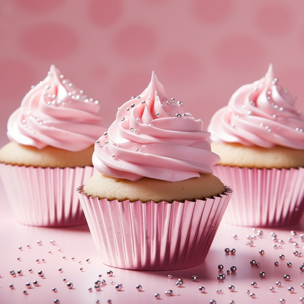 Cupcake Baking Cups Pastel Pink Large Foil Pk 50 50mm