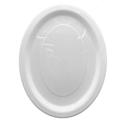 Plates Oval 31.5cm x 24.5cm White Reusable Plastic Pk/20