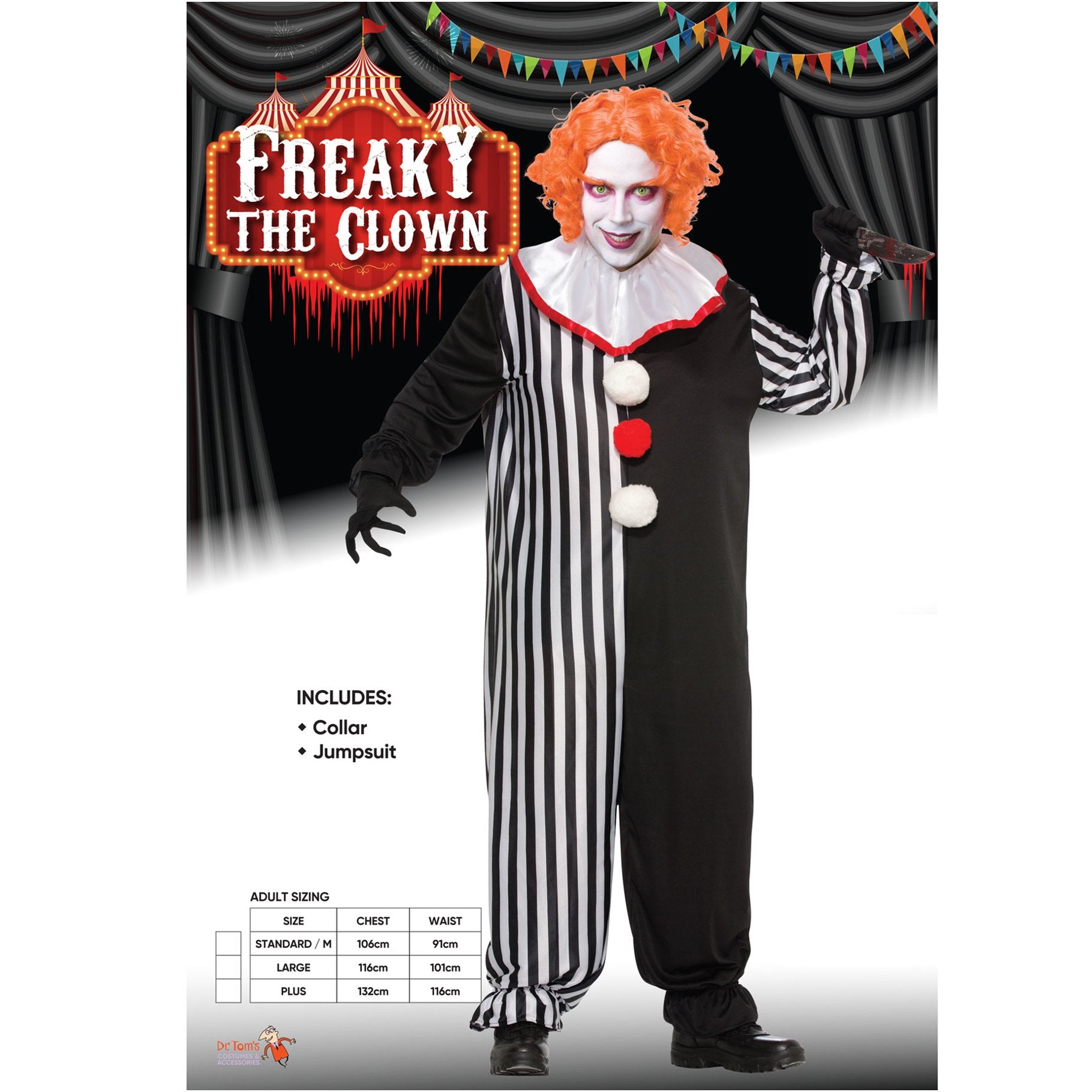 Costume Adult Freaky The Scary Clown