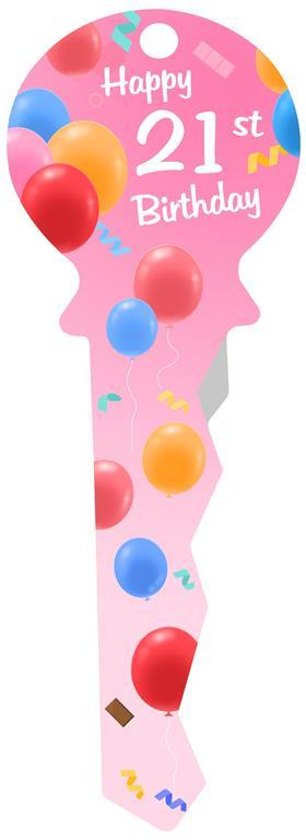 Signature Key 21st Pink Balloons
