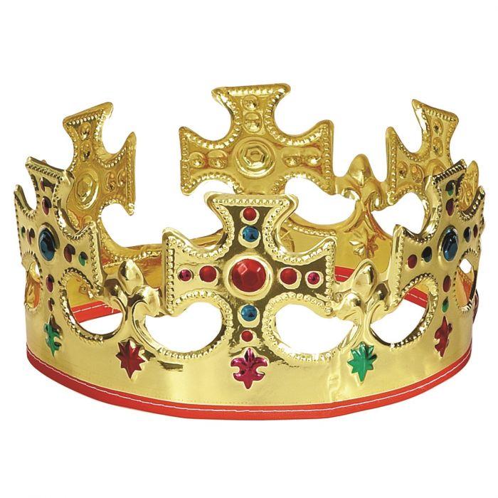 Royal King/Princes Majestic Crown Plastic Gold 56cm Costume Prop