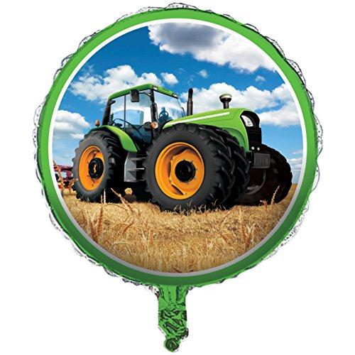Balloon Foil 45cm Green Tractor Farm Time