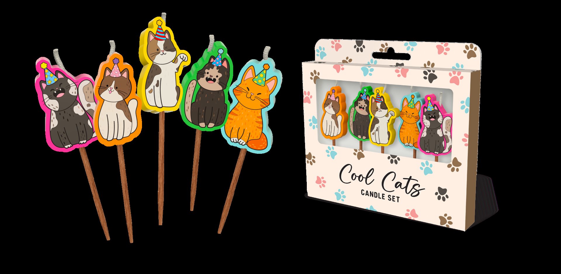 Candle Novelty Animal Cool Cat Party Assorted Pick Pk/5