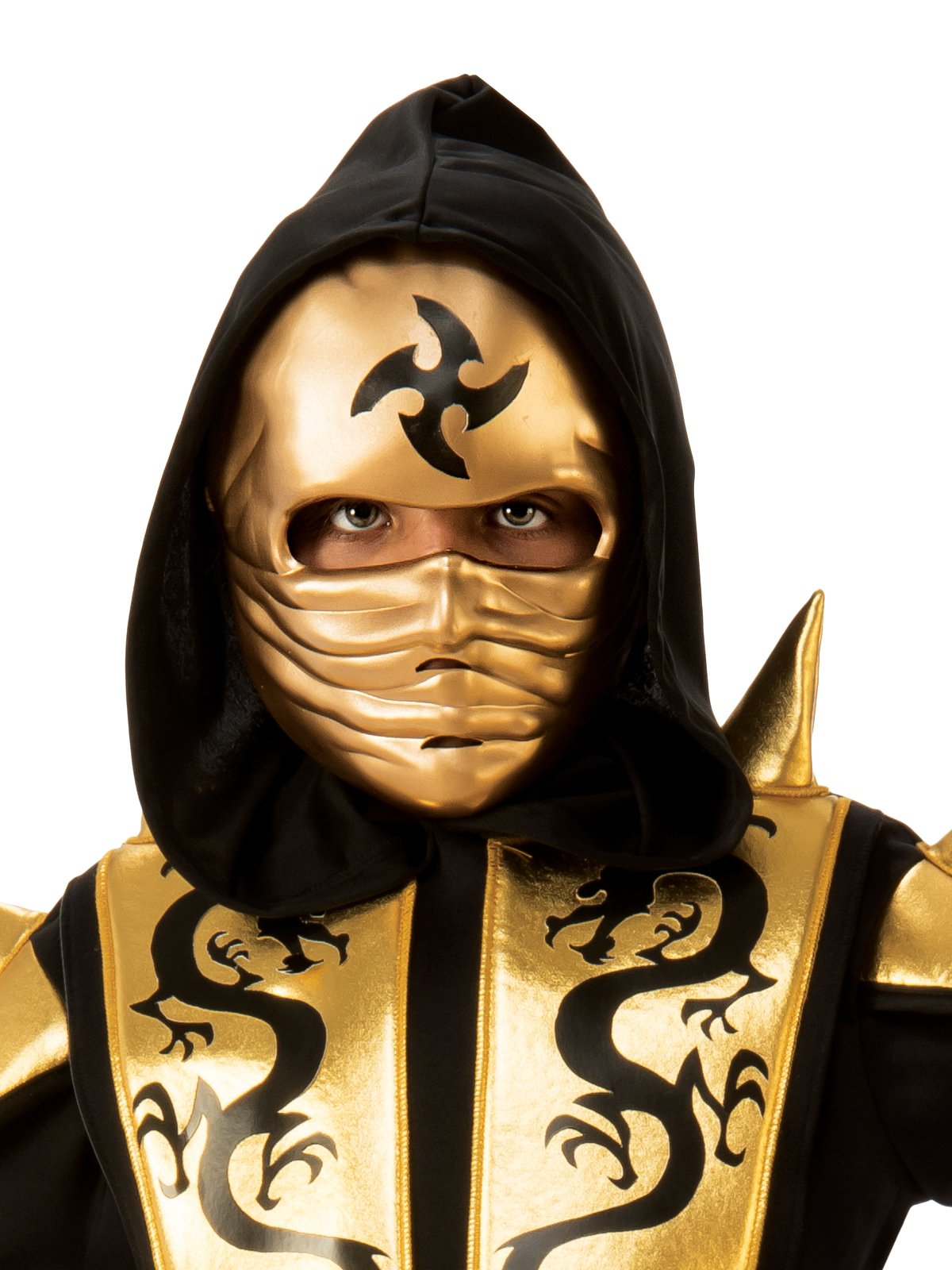 Costume Child Ninja Gold And Black Large  8-10 Years