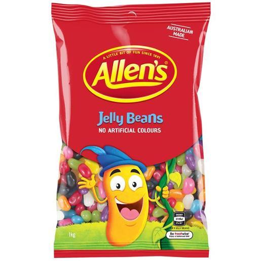 Confectionary Allens Jelly Beans 1kg Bulk Lolly Pack