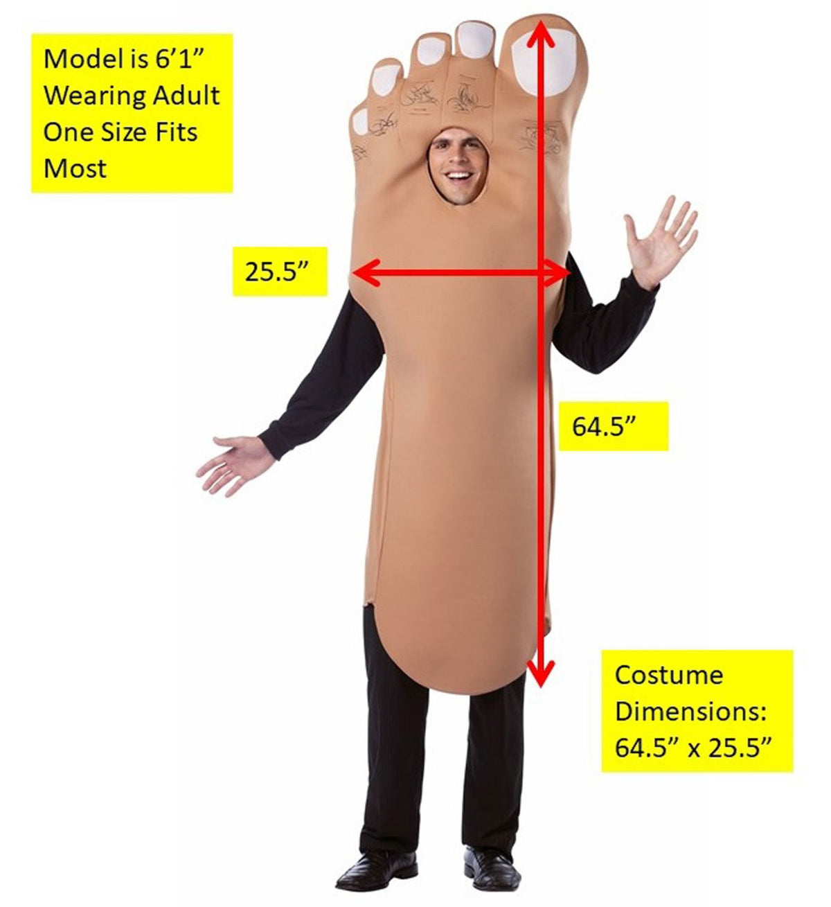 Costume Adult Big Foot Human Comical/Funny One Size