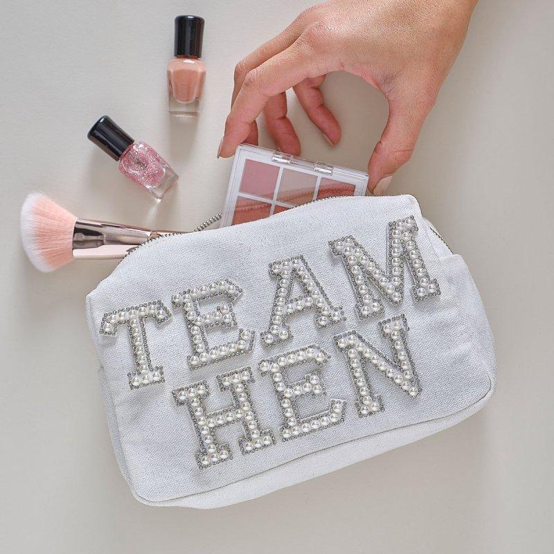 Hen Party Team Hen Cosmetic/Makeup/Gift Bag White Deluxe