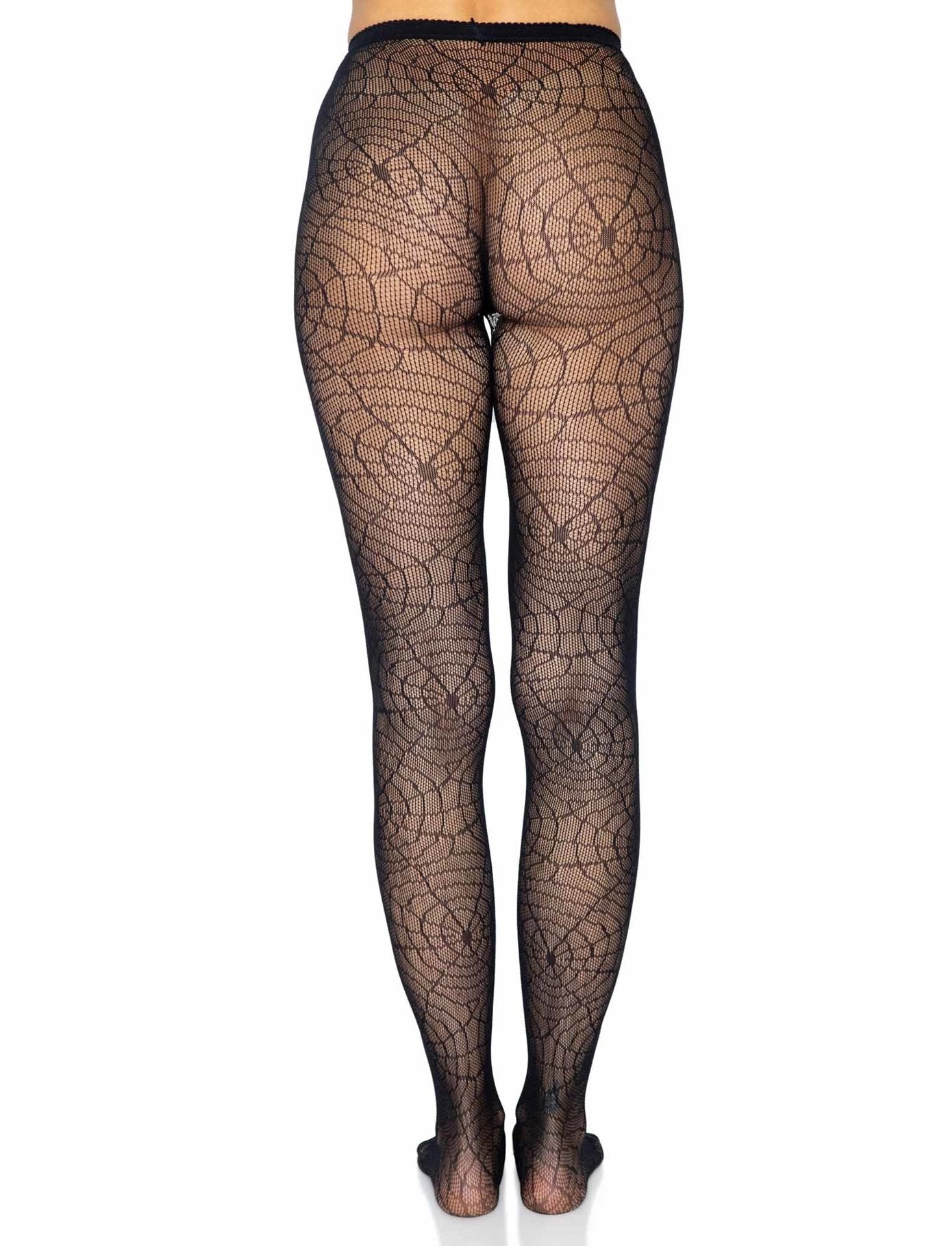 Pantyhose/Tights/Stockings Black Spider Web Lace Print Full Length Hosiery